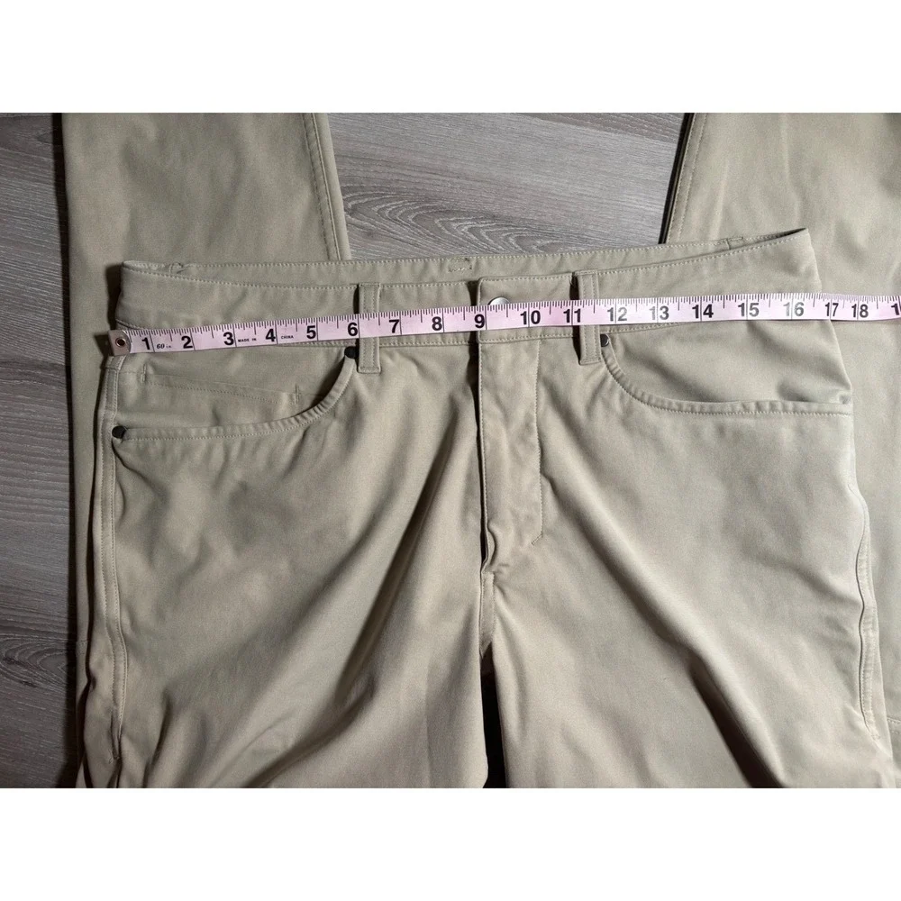 Lululemon Mens Commission‎ Slim Fit Warpstreme Pants Tan Khaki 34x32 Activewear